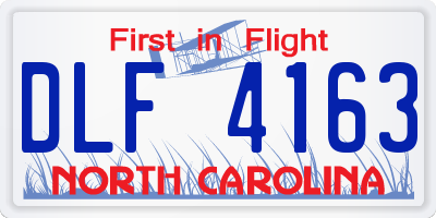 NC license plate DLF4163
