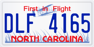 NC license plate DLF4165