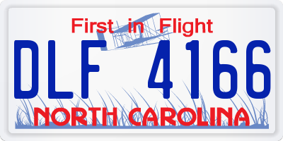 NC license plate DLF4166
