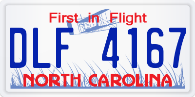 NC license plate DLF4167
