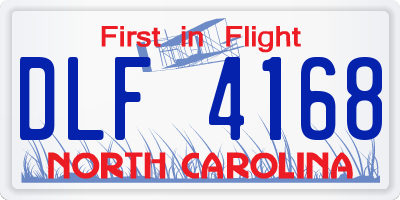 NC license plate DLF4168