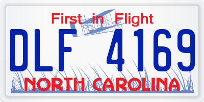 NC license plate DLF4169