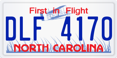 NC license plate DLF4170