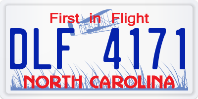 NC license plate DLF4171