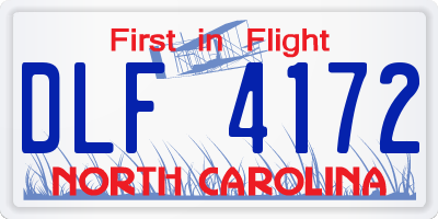 NC license plate DLF4172