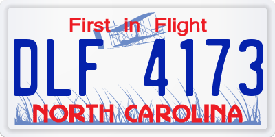 NC license plate DLF4173