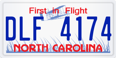 NC license plate DLF4174