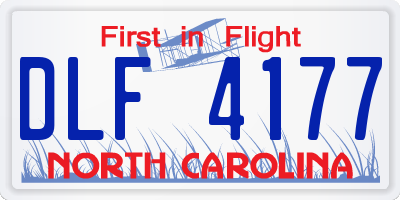 NC license plate DLF4177