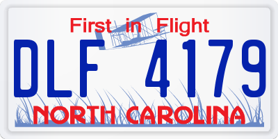 NC license plate DLF4179