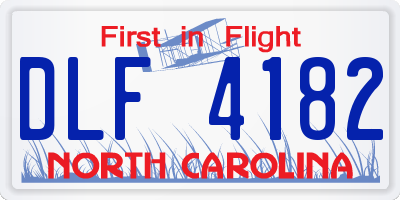 NC license plate DLF4182