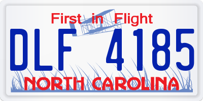 NC license plate DLF4185