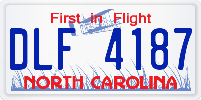 NC license plate DLF4187