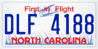 NC license plate DLF4188