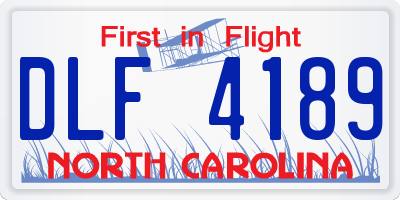 NC license plate DLF4189