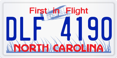 NC license plate DLF4190