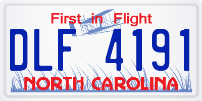 NC license plate DLF4191