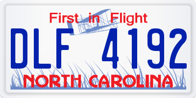 NC license plate DLF4192