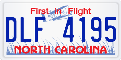 NC license plate DLF4195
