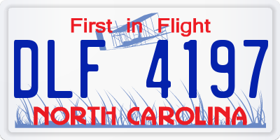 NC license plate DLF4197