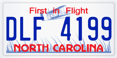 NC license plate DLF4199