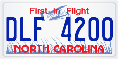 NC license plate DLF4200