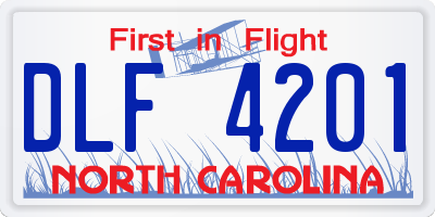 NC license plate DLF4201