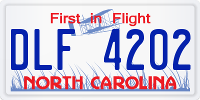 NC license plate DLF4202