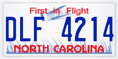 NC license plate DLF4214