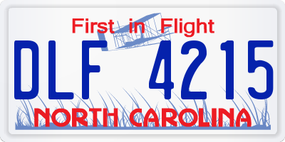 NC license plate DLF4215