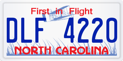 NC license plate DLF4220