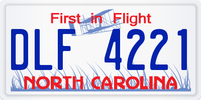 NC license plate DLF4221