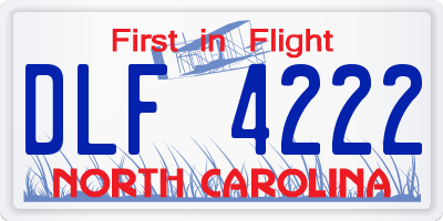 NC license plate DLF4222