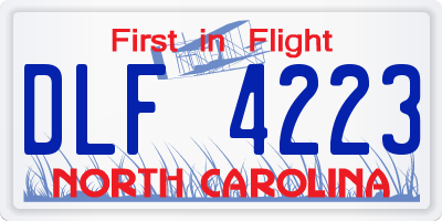 NC license plate DLF4223