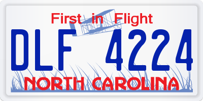 NC license plate DLF4224