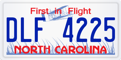 NC license plate DLF4225