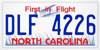 NC license plate DLF4226