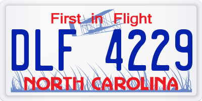 NC license plate DLF4229