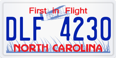NC license plate DLF4230