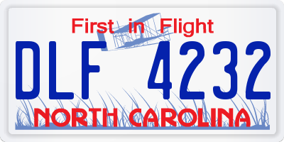 NC license plate DLF4232