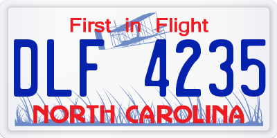 NC license plate DLF4235