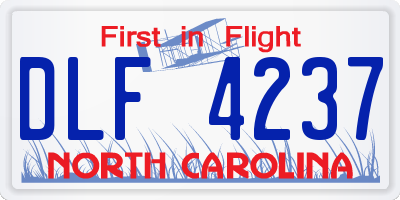 NC license plate DLF4237