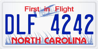 NC license plate DLF4242