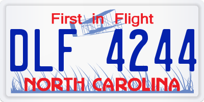NC license plate DLF4244
