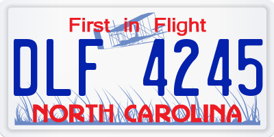 NC license plate DLF4245