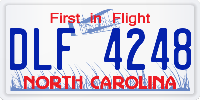 NC license plate DLF4248