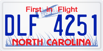 NC license plate DLF4251