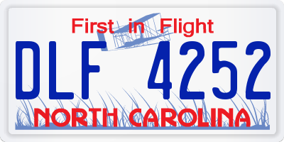NC license plate DLF4252