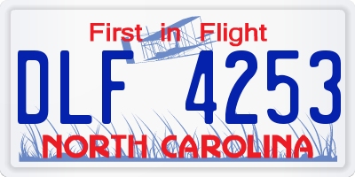 NC license plate DLF4253
