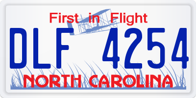 NC license plate DLF4254