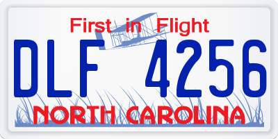 NC license plate DLF4256